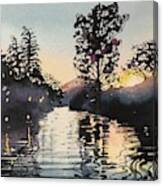 Sunset Over Rabbit Island At Malibou Lake Canvas Print