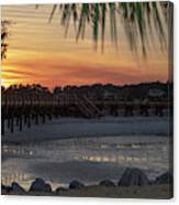Sunset Over The Boardwalk At Hilton Head Plantation Canvas Print