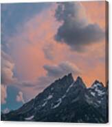 Sunset Over The Tetons Canvas Print