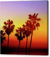 Sunset Palm Trees- Art By Linda Woods Canvas Print
