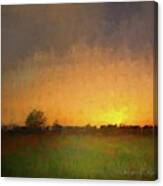 Sunset Poppy Field Canvas Print