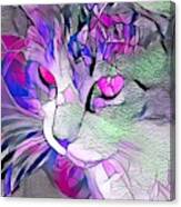 Super Stained Glass Kitten Pink Eyes Canvas Print