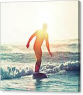Surfing Sunflare Canvas Print