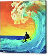 Surfing The Wave Canvas Print