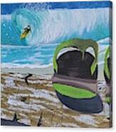 Surf's Up, Sandals Down Canvas Print
