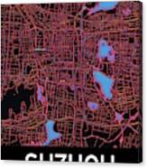 Suzhou City Map Canvas Print