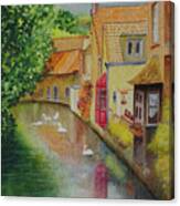 Swan Canal Canvas Print