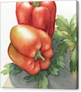 Sweet Red Peppers Canvas Print