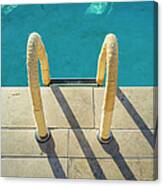 Swimming Pool Ladder, Los Angeles Canvas Print
