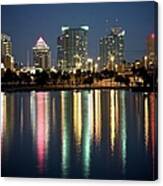 Tampa Skyline With Reflection Canvas Print