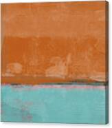 Teal And Orange Abstract Study Canvas Print