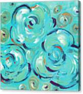 Teal Roses Canvas Print