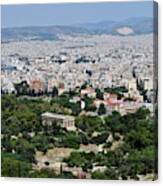 Temple Of Hephaestus - The Old With The New Canvas Print