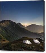 Tents On Top Of Mountains, Hong Kong Canvas Print