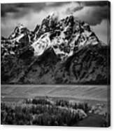 Tetons Over The Snake River Ii Canvas Print