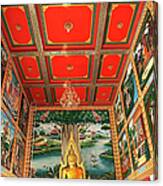 Thailand, Hua Hin, Interior Of Wat Khao Canvas Print