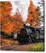 The #40 Chugging Through The Fall Colors Canvas Print