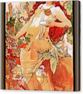 The Autumn By Alphonse Mucha Canvas Print
