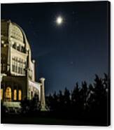 The Bahais Temple On A Starry Night Canvas Print