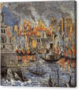 The Burning Of The Library Canvas Print