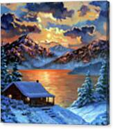 The Christmas Morning Cabin Canvas Print