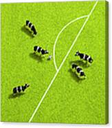 The Cows Playing Soccer Canvas Print
