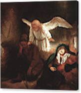 The Dream Of Joseph In The Stable In Bethlehem, 1645 Canvas Print