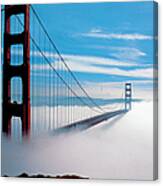 The Golden Gate Bridge In Fog In San Canvas Print
