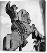 The Hacienda Horse And Rider Neon Sign Bw Canvas Print