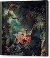 The Happy Accidents Of The Swing By Jean-honore Fragonard Canvas Print