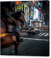 The Horse That Runs In Times Square Canvas Print