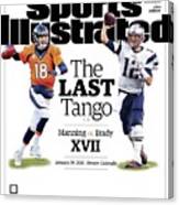 The Last Tango Manning Vs Brady Xvii Sports Illustrated Cover Canvas Print
