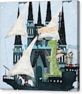 The Magical Castle Ship Canvas Print