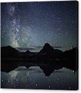 The Milky Way Reflecting At Glacier Np Canvas Print