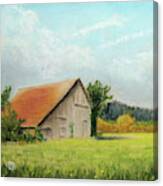 The Old Barn In The Meadow Canvas Print