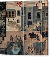 The Palace Of The Viceroys - Mexican Folding Screen - 17th Century. Canvas Print