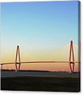 The Ravenel Bridge At The Golden Hour Canvas Print