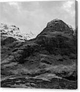 The Three Sister Panorama Black And White Canvas Print