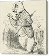 The White Rabbit Looks At His Pocket Watch Canvas Print
