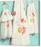 Three Bathroom Towels Canvas Print