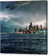 Thunder And Lightning In The Dark City Ii Canvas Print