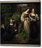 Torquato Tasso And The Two Leonores By Karl Ferdinand Sohn Canvas Print