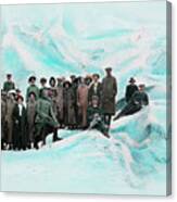 Tourists On Glacier Canvas Print