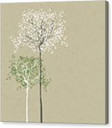 Trees Background The Trunk And Leaves Canvas Print