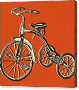 Tricycle On Red Background Canvas Print