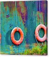 Trio Of Life Buoys Canvas Print