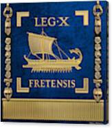 Trireme Standard Of The 10th Legion Of The Strait - Blue Vexilloid Of Legio X Fretensis Canvas Print