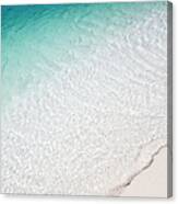 Tropical Beach Shoreline With Blue Water Canvas Print
