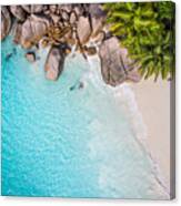 Tropical Beach With Sea And Palm Taken Canvas Print