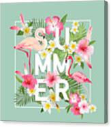 Tropical Flowers Background Summer Canvas Print